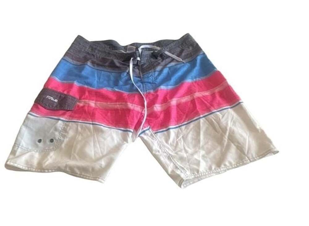 Nonwe Men's Board Shorts Swim Trunks Gray Blue Pink White Size 36